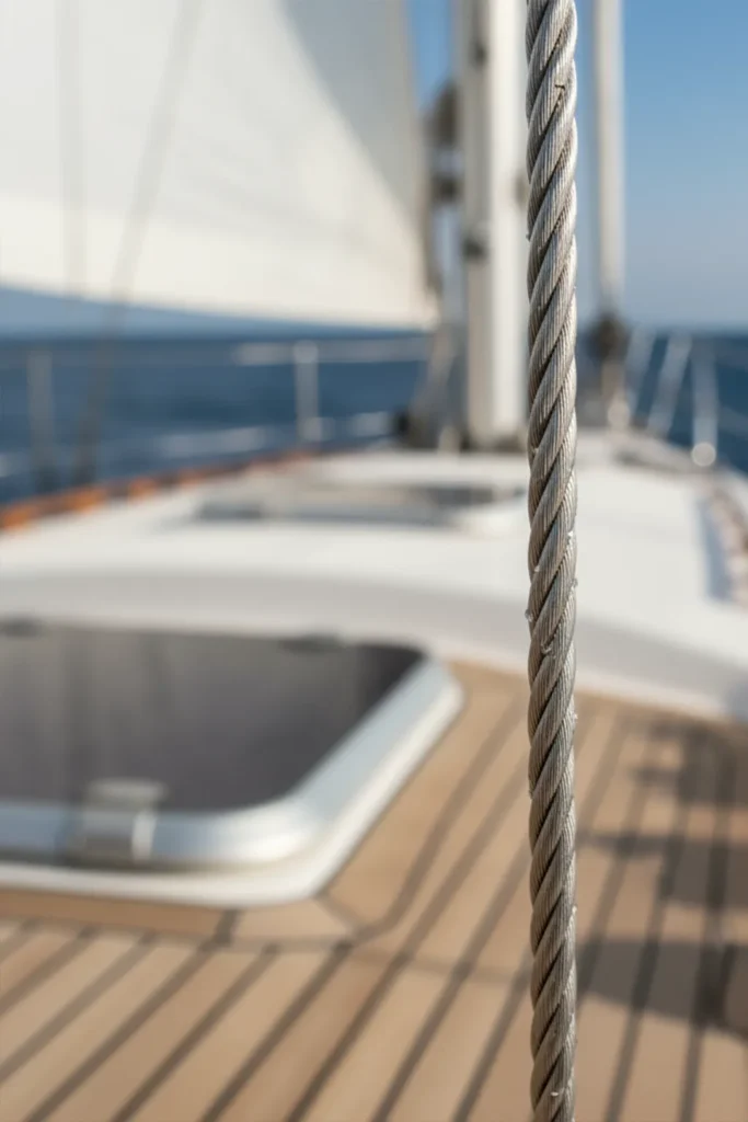 Marine Stainless Steel Wire Rope on Yacht