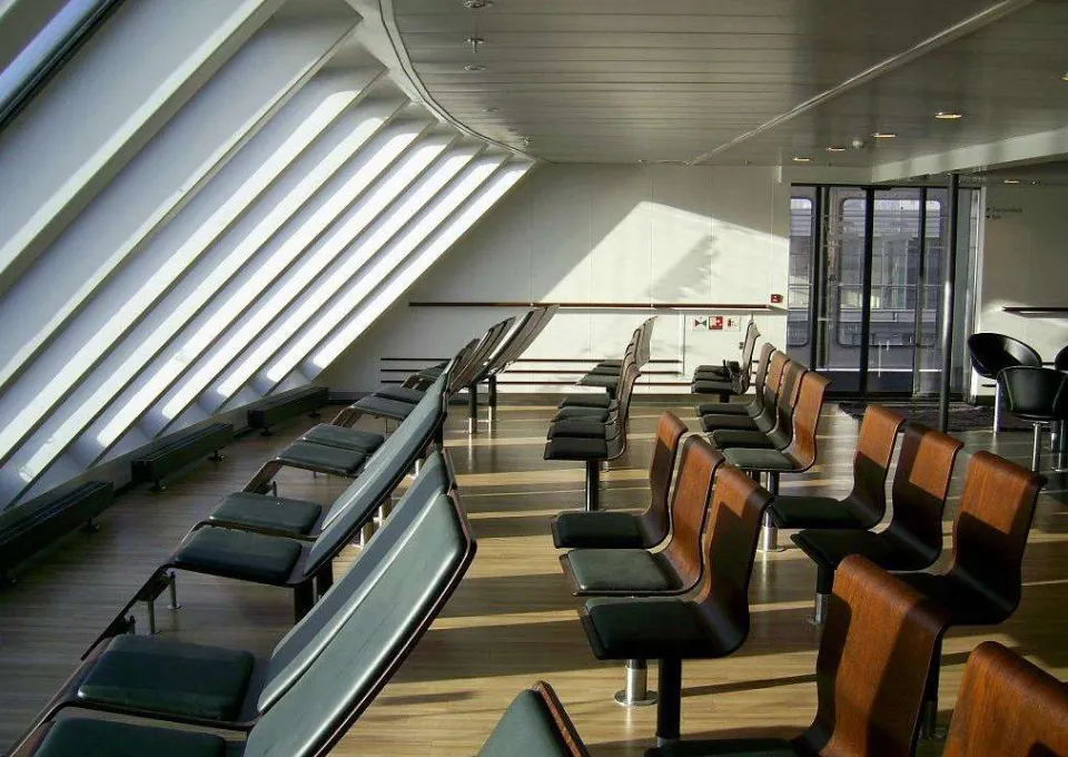 Passenger ferry marine interior design of public space.