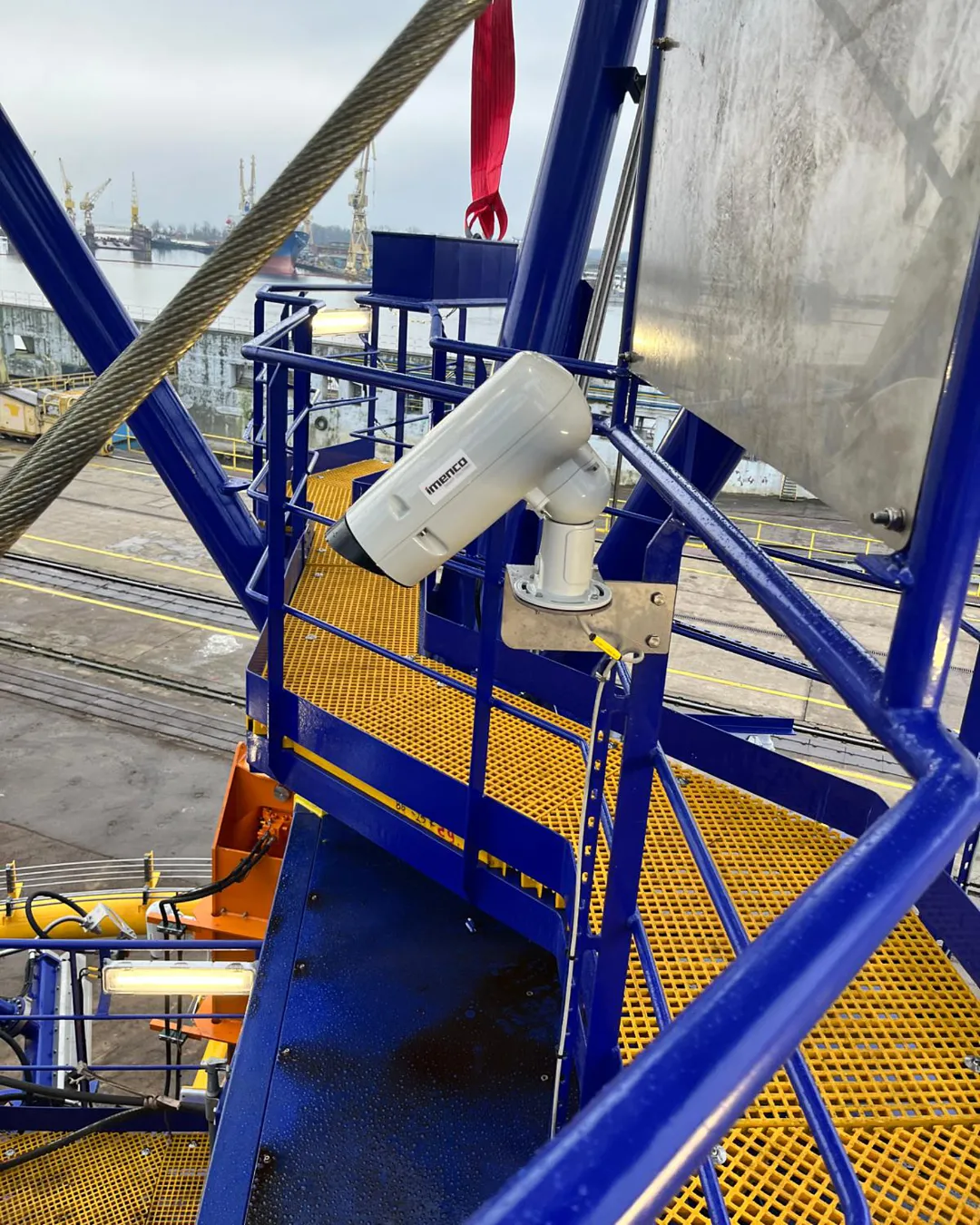 Professional marine-grade CCTV camera in a weather-resistant housing for vessel security and automation monitoring.